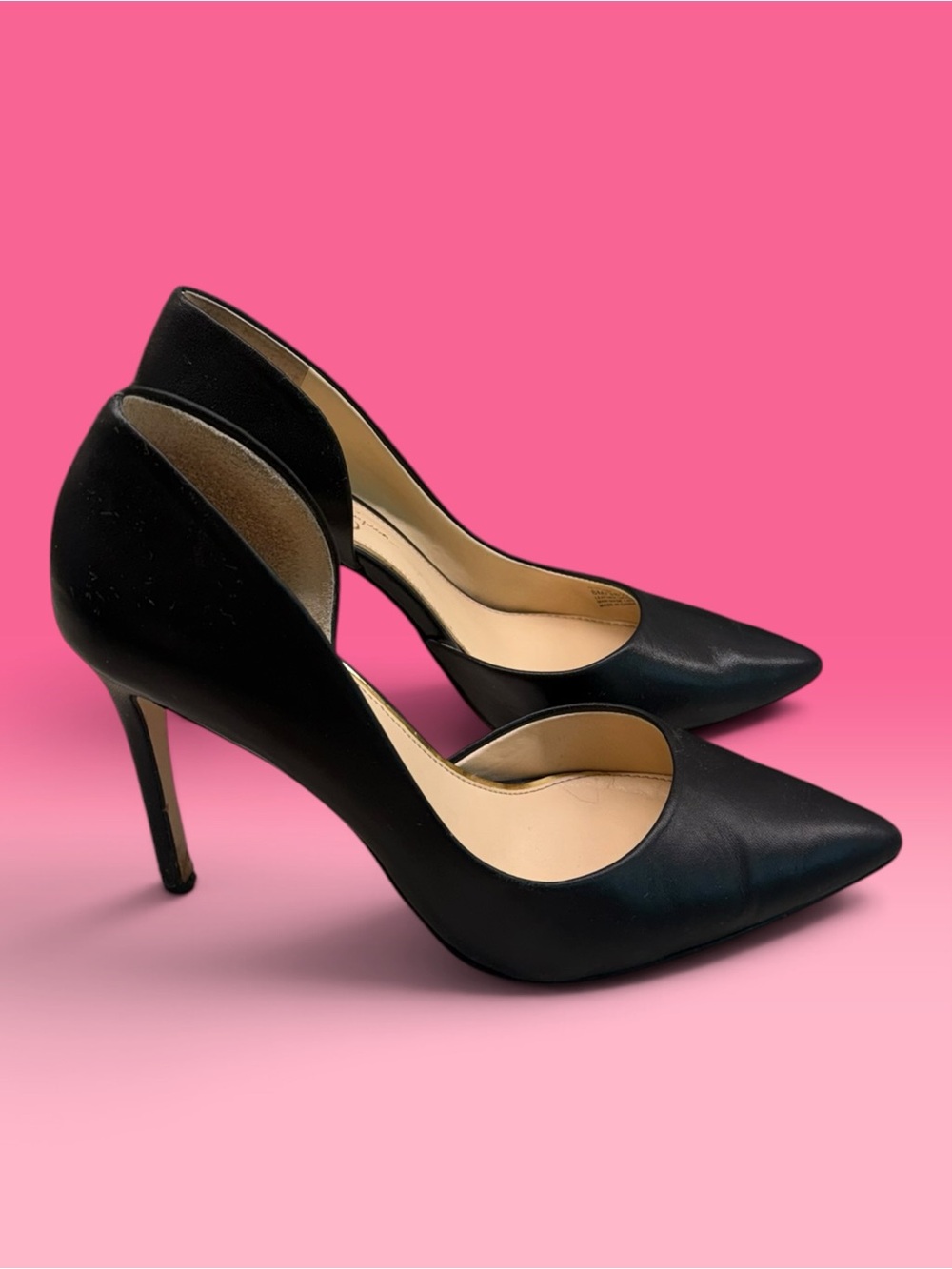 Jessica Simpson Prizma Black Soft Nappa Silk Leather Pump Size 8M With Box